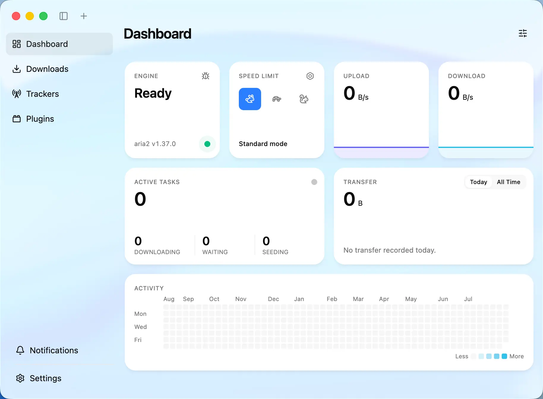 Everything important, at a glance — Motrix app interface